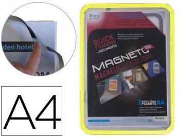 Marco porta anuncios tarifold magneto din a4 con 4 bandas magneticas en el dorso pack de 2 unidades