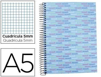 Cuaderno espiral liderpapel a5 micro multilider tapa forrada 140h 80 gr cuadro 5mm 5 bandas 6 taladr