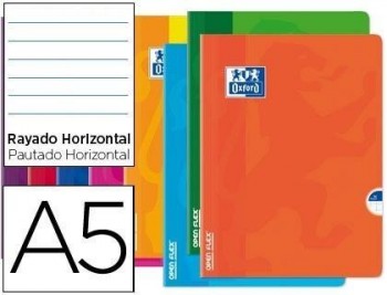 Libreta escolar oxford openflex tapa flexible optik paper 48 hojas din a5 rayado horizontal colores 