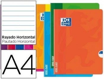 Libreta escolar oxford openflex tapa flexible optik paper 48 hojas din a4 rayado horizontal colores 