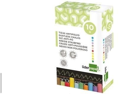 Tiza color antipolvo liderpapel caja de colores surtidos