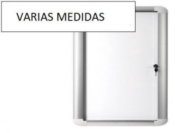 Vitrina de anuncio bi-office magnetica para exterior con marco de aluminio y cerradura VARIAS MEDIDA