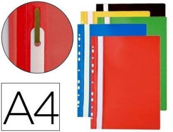 CARPETA DOSSIER MULTITALADROS CON FASTENER PVC Q-CONNECT DIN A4 COLORES SURTIDOS BOLSA DE 10