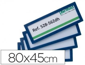 Marco identificacion tarifold adhesivo 80x45 mm azul pack de 4 unidades