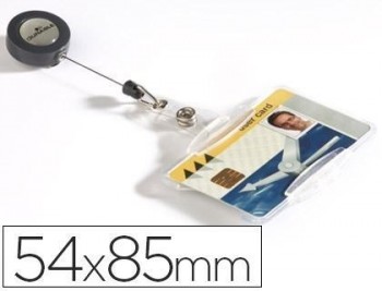 Identificador con cordon extensible durable uso vertical/horizontal 54x85 mm