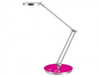 Lampara de oficina cep acero y aluminio base rosa/brazo gris metal tactil con espejo 170 mm diametro