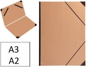 Carpeta planos clairefontaine GRAN FORMATO (A3/A2)con gomas kraft marron verjurado