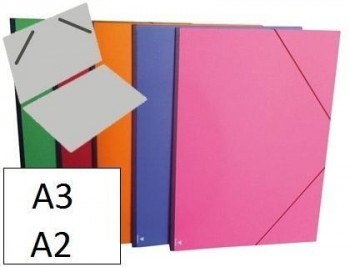 Carpeta planos clairefontaine Gran formato (A3/A2) con gomas carton gofrado colores surtidos