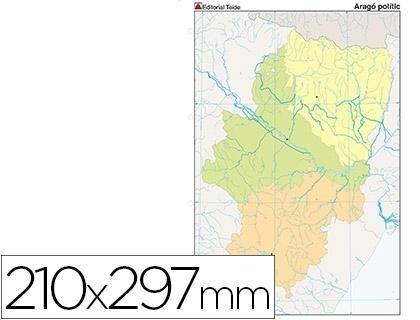 Mapa mudo color din a4 aragon politico