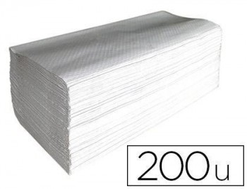 Toalla de papel mano engarzada ecologica 1 capa 20x23 cm paquete de 200 unidades
