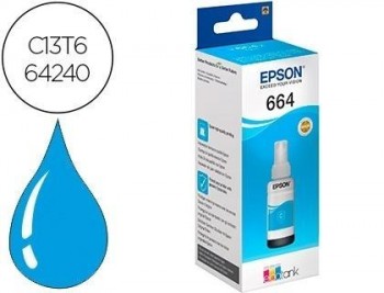 Tinta epson t6642 et2500/2550/ /14000/l475/565/575/4500 cian botella 70 ml 6.500 pag