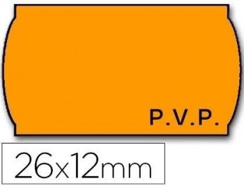 Etiquetas meto onduladas 26 x 12 mm fluor naranja pvp adh 2 rollo 1500 etiquetas troqueladas para et