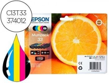 Ink-jet epson claria 33 t3337 xp530/630/635/830 multipack 4 colores negro / amarillo / cian / magent