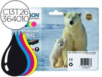 Ink-jet epson 26xl xp600 / xp700 / xp800 pack multicolor 700 pag