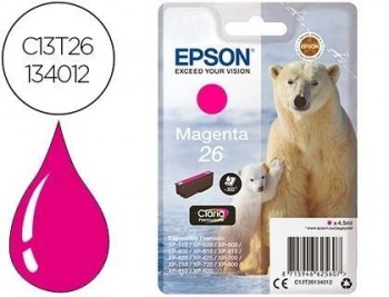 Ink-jet epson t26 xp-600 / 605 / 700 / 800 magenta 300 pag