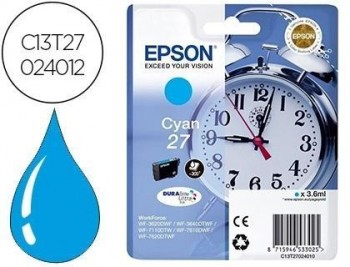 Ink-jet epson 27 wf3620 / 7110 / 7610 / 7620 cyan 300 pag