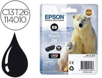 Ink-jet epson 26 xp600 / 605 / 700 / 800 negro 200 pag